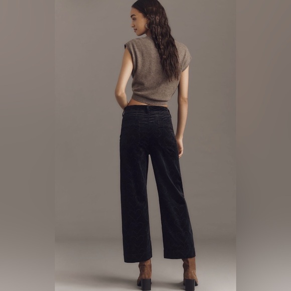 Anthropologie Merricksart Colette Crop Corduroy Heart-Print Pants Size 25 NWT - Picture 3 of 15